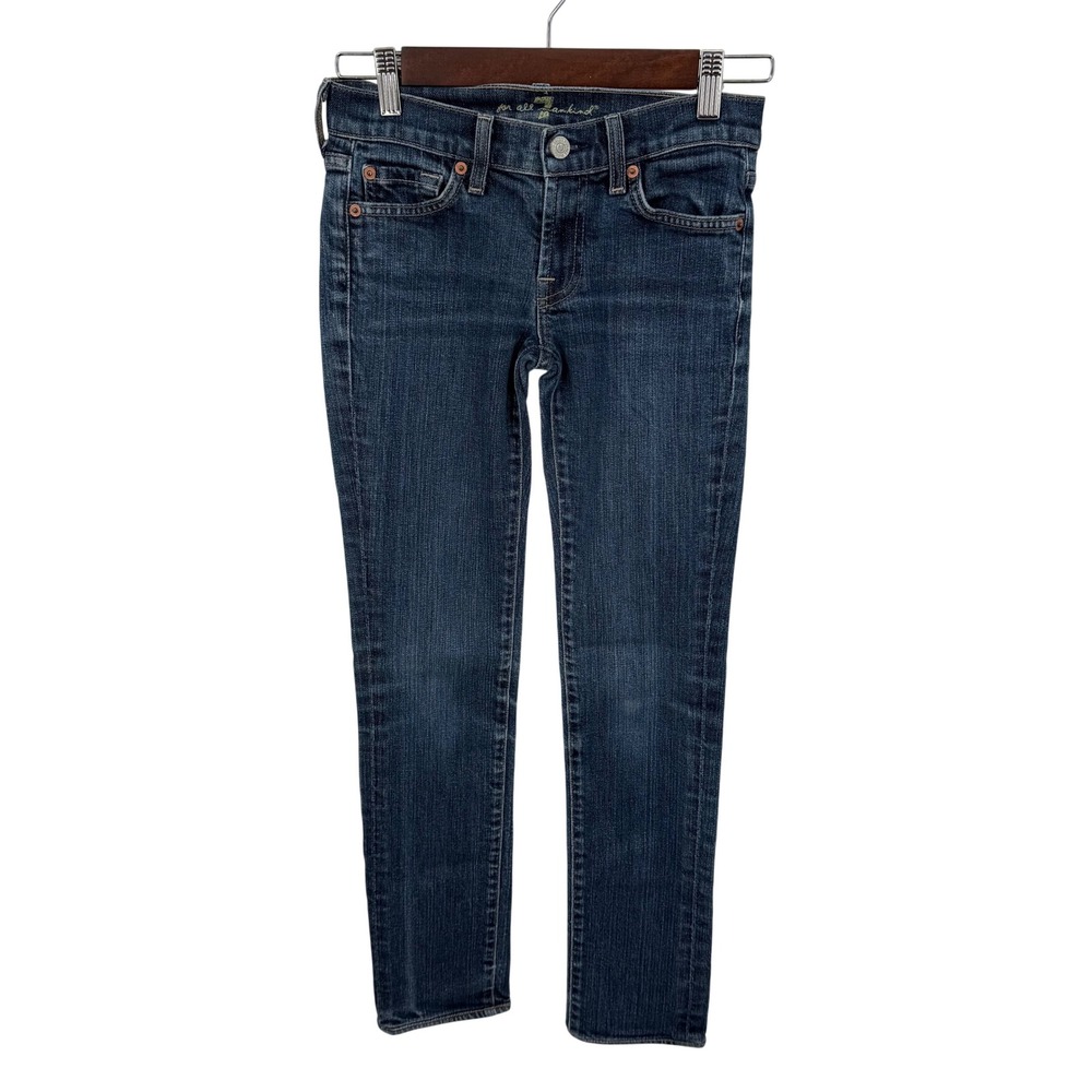 7 For All Mankind Womens 24 Jeans Pants Roxanne Slim Fit Dark Wash Stretch Denim